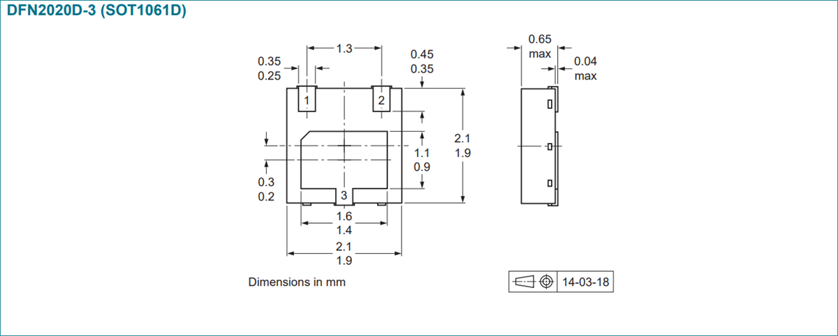 Mechanical Drawing - Nexperia BC5xPAS NPN Medium Power Transistors
