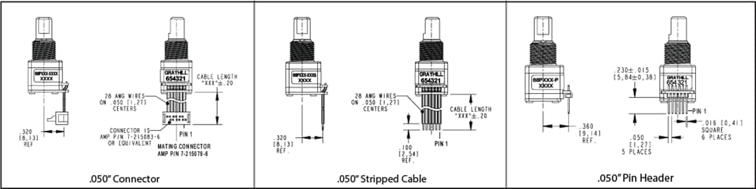 Mechanical Drawing - Grayhill 68P Series Sensors
