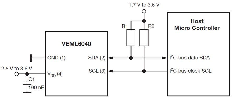 Vishay Semiconductors VEML6040 RGBW Color Sensors