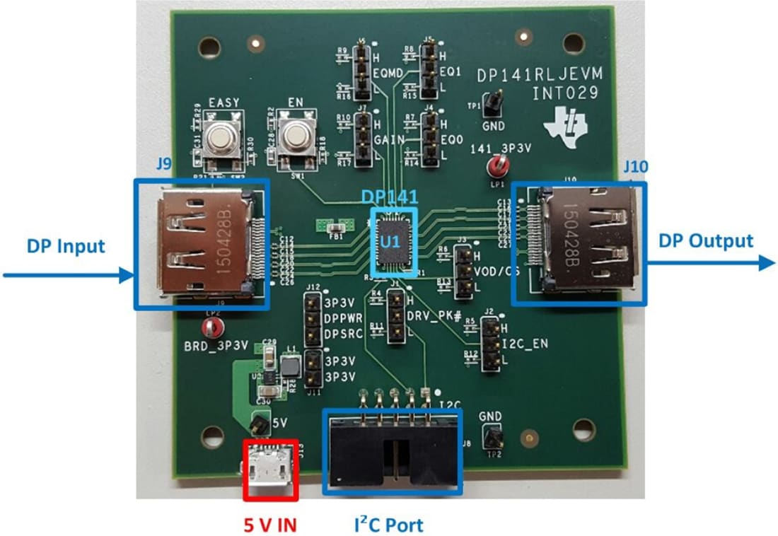 Mechanical Drawing - Texas Instruments DP141RLJEVM Redriver Evaluation Module (EVM)