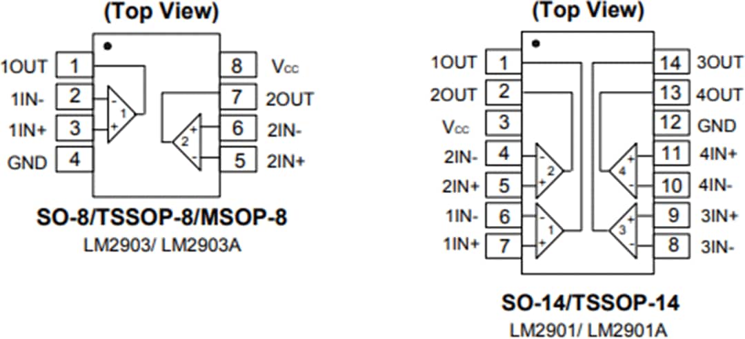 Mechanical Drawing - Diodes Incorporated LM2903 Differential Comparators