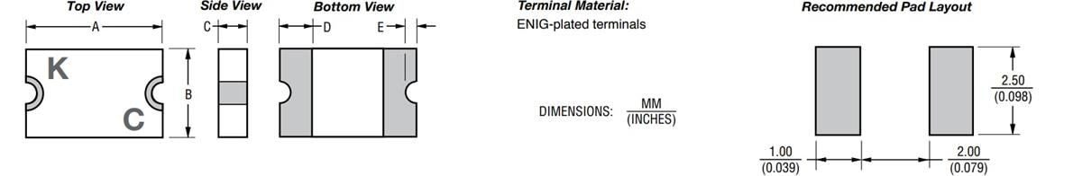 Bản vẽ cơ khí - Bourns Cầu chì PTC Multifuse MF-UHT®