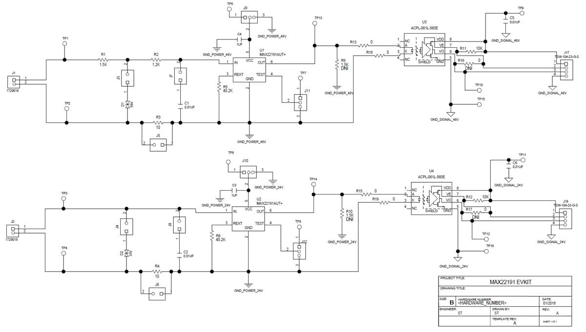 Schematic - Analog Devices / Maxim Integrated MAX22191EVKIT Evaluation Kit