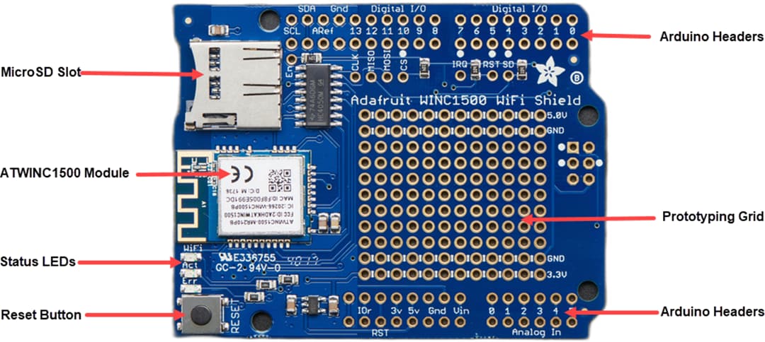 Adafruit WINC1500 Wi-Fi® Shield