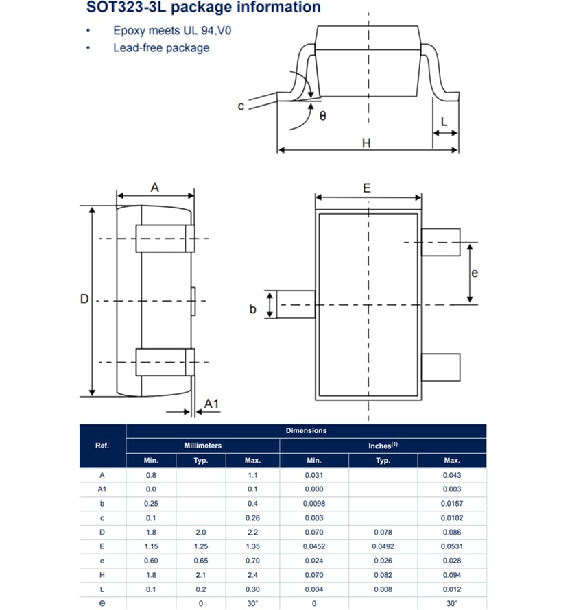 STMicroelectronics HSP051-2W3Y 2-line ESD Array