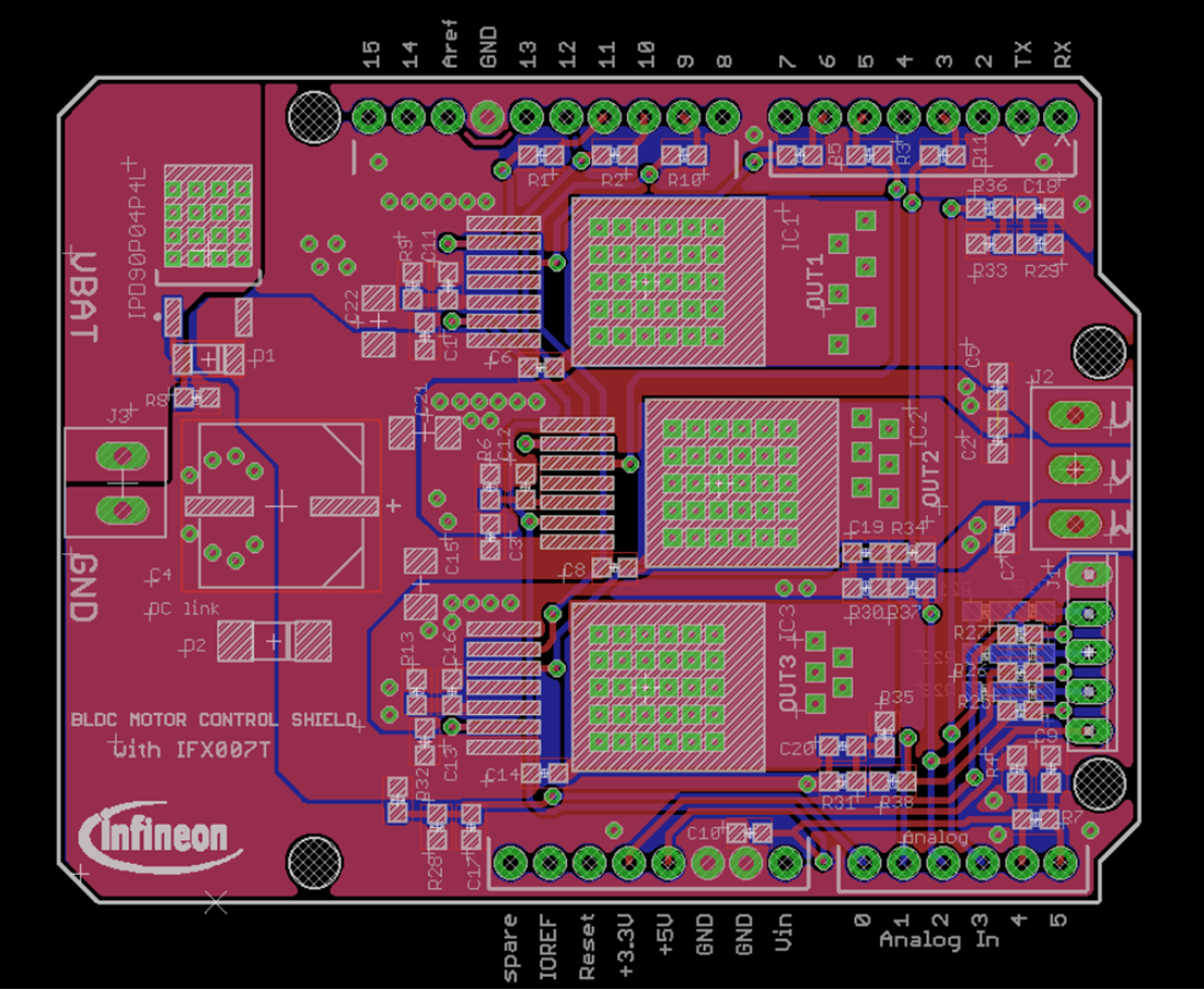 Mechanical Drawing - Infineon Technologies BLDCSHIELIFX007T (BL)DC Motor Control Shield
