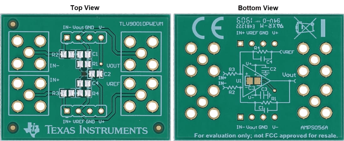 Mechanical Drawing - Texas Instruments TLV9001DPWEVM Op Amp Evaluation Module (EVM)