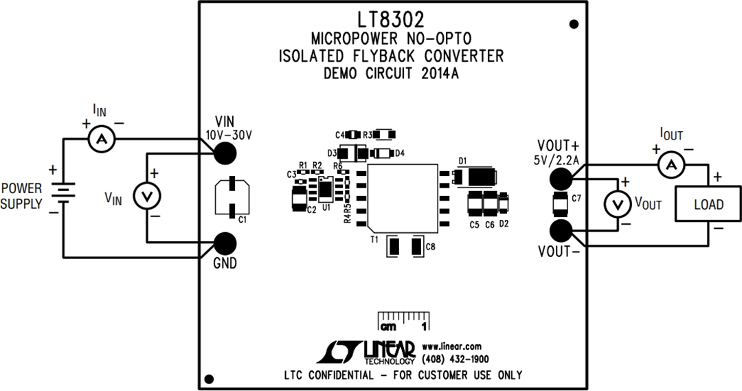 Mechanical Drawing - Analog Devices Inc. DC2014A, DC2821A, & DC2906A Demo for the LT8302