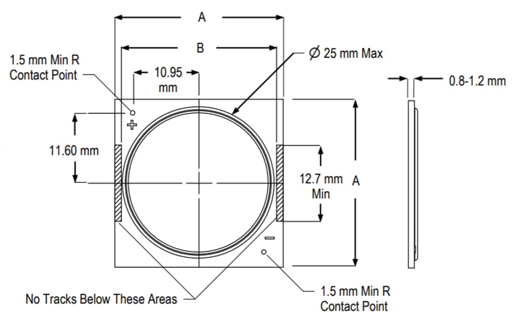 Mechanical Drawing - TE Connectivity LUMAWISE Type Z50 Low-Profile LED Holders