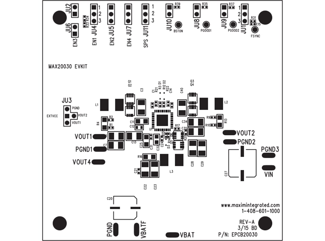 Mechanical Drawing - Analog Devices Inc. MAX20030EVKIT Evaluation Kit