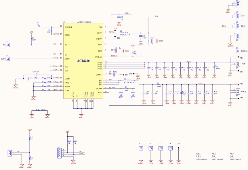 Schematic - Qorvo ACT4751M USB Fast-Charger Power IC