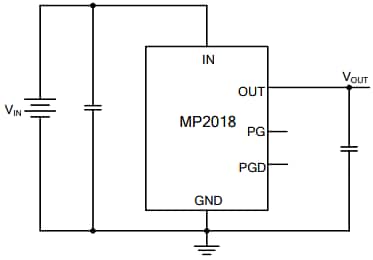 Application Circuit Diagram - Monolithic Power Systems (MPS) MP2018 Linear Regulators