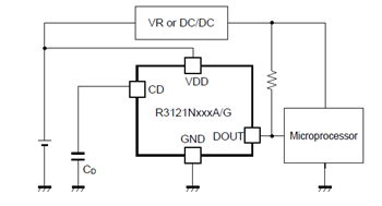 Application Circuit Diagram - Nisshinbo R3121N Voltage Detectors