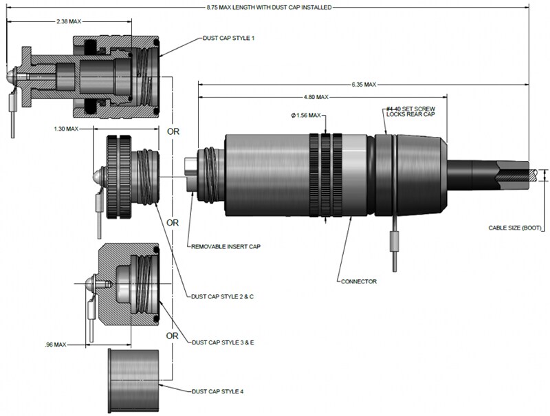 Amphenol Fiber Systems International TFOCA-II® 4-Channel Fiber Optic Plug Assemblies