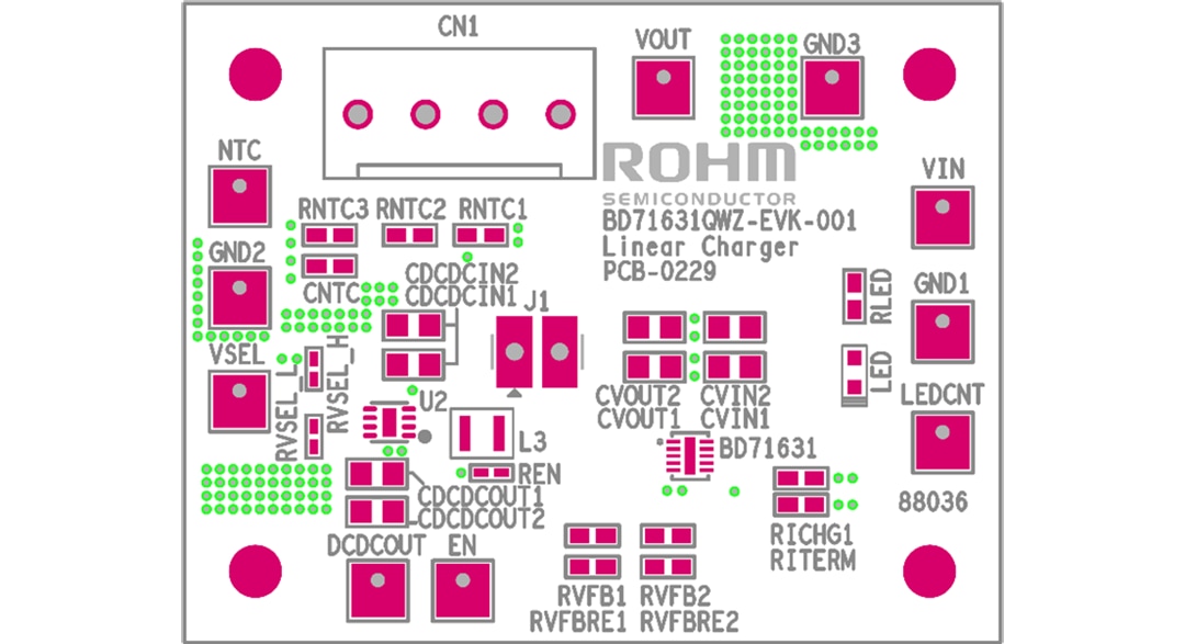 Mechanical Drawing - ROHM Semiconductor BD71631QWZ-EVK-001 Evaluation Board