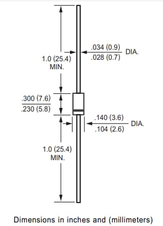 Mechanical Drawing - Rectron 1N5359B 5W Silicon Zener Diode