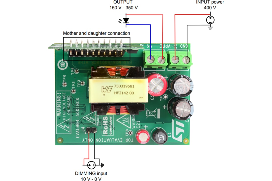 STMicroelectronics EVLMG4-500WIBCK Evaluation Board