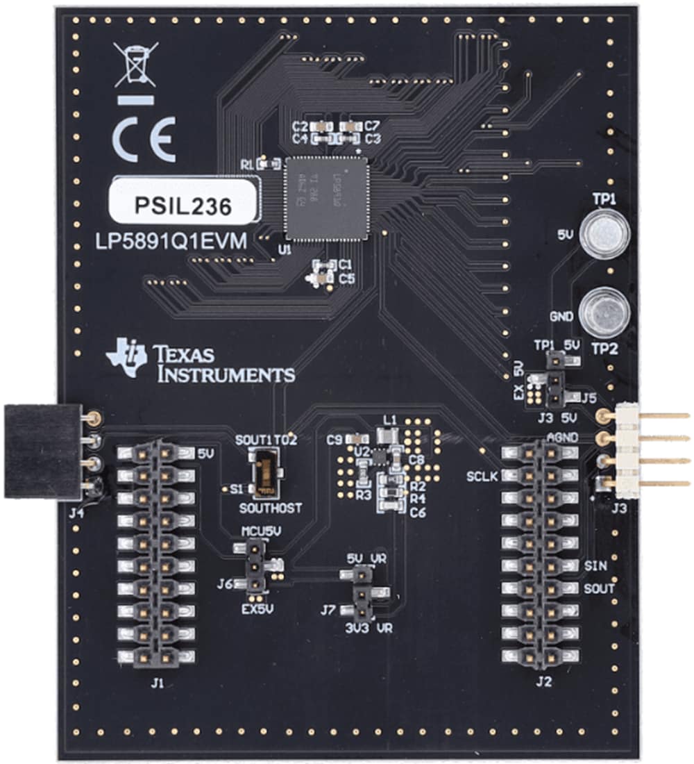 Mechanical Drawing - Texas Instruments LP5891Q1EVM Driver Evaluation Module (EVM)