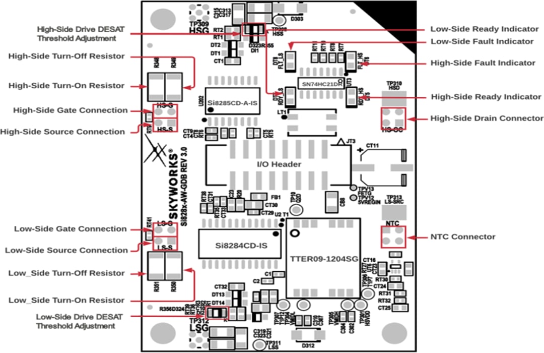 Mechanical Drawing - Skyworks Solutions Inc. Si828x-BAWB-KIT Gate Driver Board for XM3