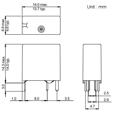 Mechanical Drawing - FCL Components FTR-G3 Automotive Relays