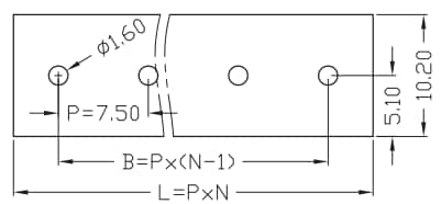 Mechanical Drawing - Same Sky TB004-750 Terminal Blocks