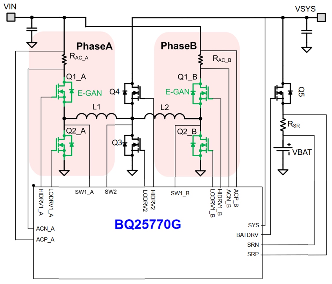 Application Circuit Diagram - Texas Instruments bq25770G Battery Charge Controller