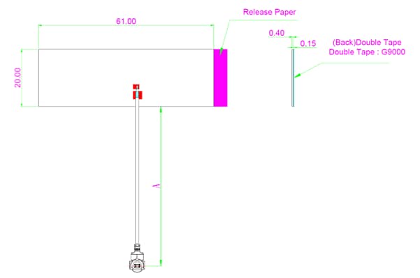 Mechanical Drawing - Pulse Electronics BTPA LTE CAT M1 Internal Antennas
