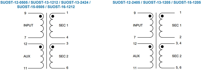 Schematic - Signal Transformer / Bel SUOST High Frequency Universal Line Transformers