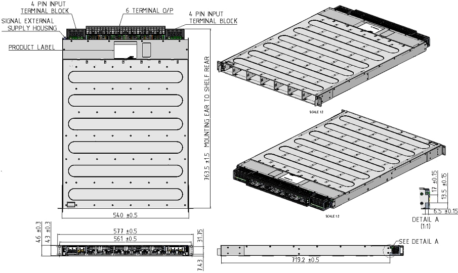 Mechanical Drawing - Advanced Energy / Artesyn Evergreen™ Vento™ FCM 33kW Shelf Modules