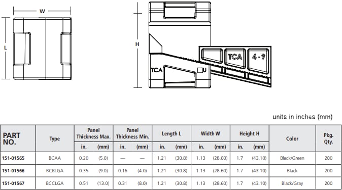 Mechanical Drawing - HellermannTyton High Performance Wedge Clips