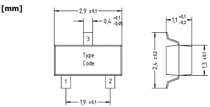 Mechanical Drawing - Diotec Semiconductor BZX84B3V6 SMD Planar Zener Diode